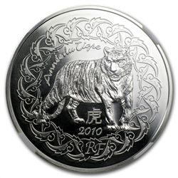 2010 Silver France Year of the Tiger Coin- Lunar Series