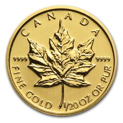 2014 1/20 oz Gold Canadian Maple Leaf