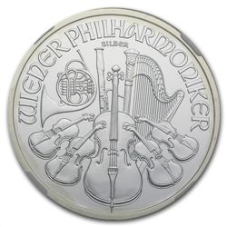 2011 1 oz Silver Austrian Philharmonic MS-69 NGC