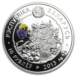 Belarus 2013 Silver Proof Under the Charm of Flowers -