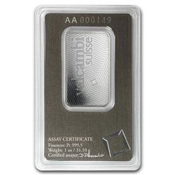 1 oz Valcambi Suisse Platinum Bar (In Assay) .999+ Fine