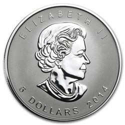 2014 1 oz Silver Reverse Proof Canadian Maple Leaf