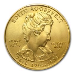 2013-W 1/2 oz Uncirculated Edith Roosevelt PCGS MS-70 F