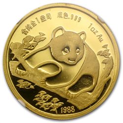 1988 1 oz Gold Chinese Panda Munich Coin Fair Medal NGC