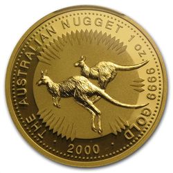 2000 1 oz Australian Gold Nugget MS-70 PCGS WTC Ground