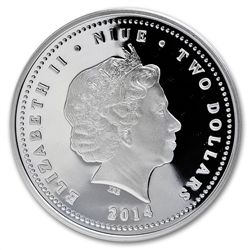 2014 1 oz Silver Niue $2 Anne Geddes Heartfelt Coin