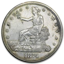 1874-S Trade Dollar - Brilliant Uncirculated - Details