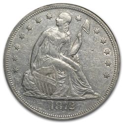 1872 Liberty Seated Dollar - Almost Uncirculated-50 NGC
