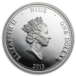 2013 1/2 oz Silver Niue $2 Lunar Year of the Snake - Co