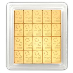 20x 1 gram Valcambi Gold CombiBar
