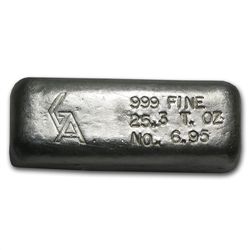 25.30 oz Golden Analytical Silver Bar .999 Fine