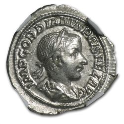 Roman AR Denarius of Emp. Gordian III (238-244AD) NGC E