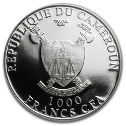 Cameroon 2013 1 oz Silver 1,000 Francs CFA - Cross Rive