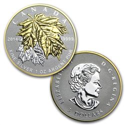 2014 Silver Canadian Fractional Set - Maple Leaf - 5 Co