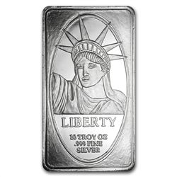 10 oz Statue of Liberty Silver Bar .999 Fine