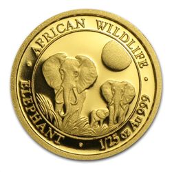 2014 1/25 oz Gold Somalian African Elephant