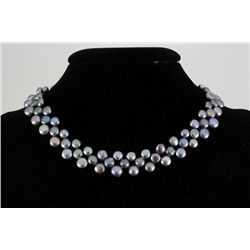 221.60CTW 12" BLACK SIOPAO NECKLACE METAL LOCK PHILIPPI