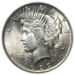 1923 Peace Dollar AU-58 PCGS VAM-1C Tail On O LDS Top-5