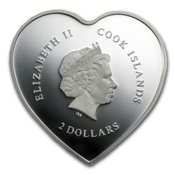 Cook Islands 2013 Proof Silver $2 Birthday Heart - Girl
