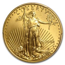 2008-W 1/4 oz Burnished Gold American Eagle MS-69 PCGS