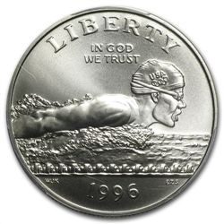 1996-S Swimming Half Dollar Clad Commem MS-70 PCGS