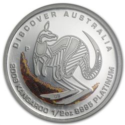2009 1/2 oz Proof Platinum Kangaroo Discover Australia