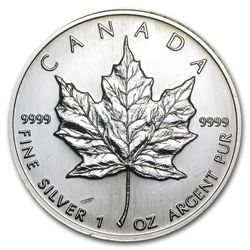 1997 1 oz Silver Canadian Maple Leaf (Light Abrasions)