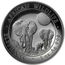 2014 1 oz Silver Somalian Elephant (High Relief) PF-70