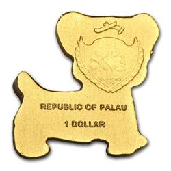 Palau Gold $1 Golden Dog (1/2 gram of Pure Gold)