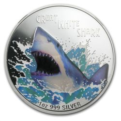2007 1 oz Proof Silver Great White Shark NGC PF-69 UCAM