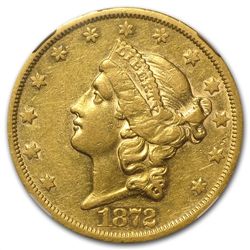 1872-S $20 Gold Liberty Double Eagle - XF-45 NGC