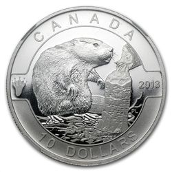 2013 1/2 oz Silver Canadian $10 Beaver PF-69 MATTE NGC