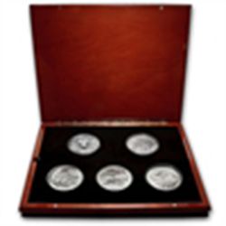 2010 5 oz Silver BU ATB 5-Coin Set in Elegant Display B