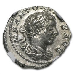 Roman AR Denarius of Emperor Elagabalus (218-222AD) NGC
