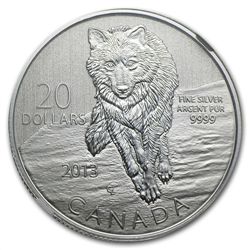 2013 1/4 oz Silver Canadian $20 Wolf - SP-69 NGC
