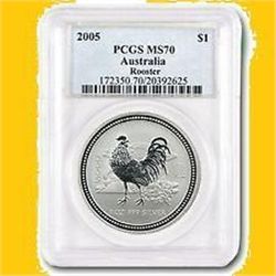 2005 2 oz Silver Lunar Year of the Rooster (Series I)