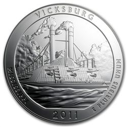 2011 5 oz Silver ATB Vicksburg MS-69 DMPL FS John Merca