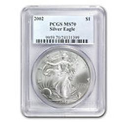 2002 1 oz Silver American Eagle MS-70 PCGS Registry Set
