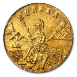 1885 Arms of California Fractional Gold Token MS-65 NGC