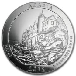 2012 5 oz Silver ATB - Acadia MS-69 DMPL First Strike P