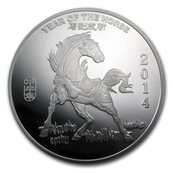 10 oz Year of the Horse Silver Round .999 Fine
