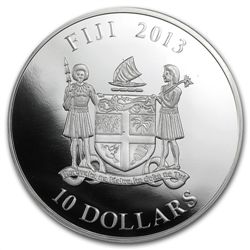 Fiji 2013 Silver $10 Diamonds of Nature - Clouded Leopa
