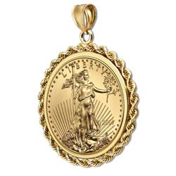 2014 1/4 oz Gold Eagle Pendant (Rope-Prong Bezel)