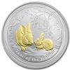 Image 1 : 2011 Year of the Rabbit - 1 oz Gilded Silver (SII) (W/B