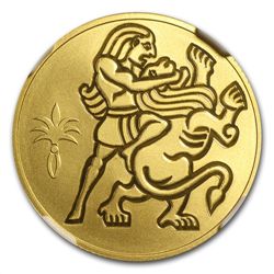 2009 Israel Samson and Lion 1/2 oz Gold Coin PF-70 UCAM