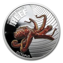 2012 1/2 oz Proof Silver Octopus - Sea Life II Series