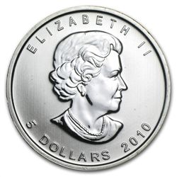 2010 1 oz Silver Canadian Maple Leaf (Brilliant Uncircu