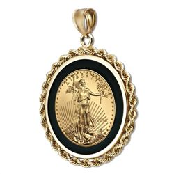 2014 1/10 oz Gold Eagle Pendant (Onyx Rope Bezel)