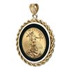 Image 1 : 2014 1/10 oz Gold Eagle Pendant (Onyx Rope Bezel)