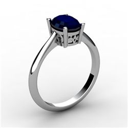 Sapphire 1.00 ctw Ring 14kt White Gold